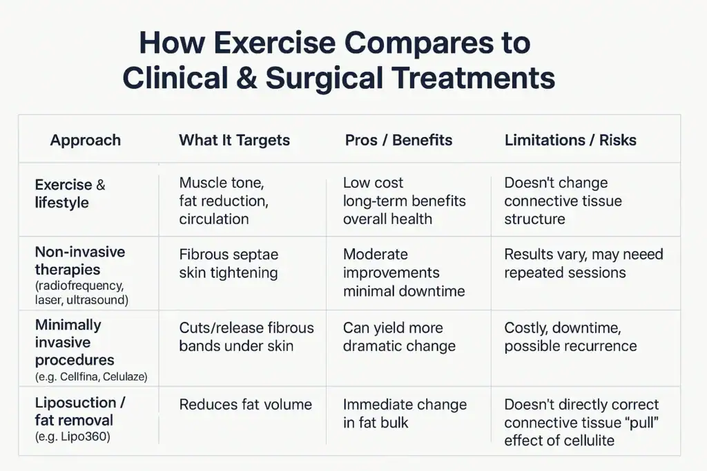 How exercise compares to treatments from Lipo 360 Basingstoke 